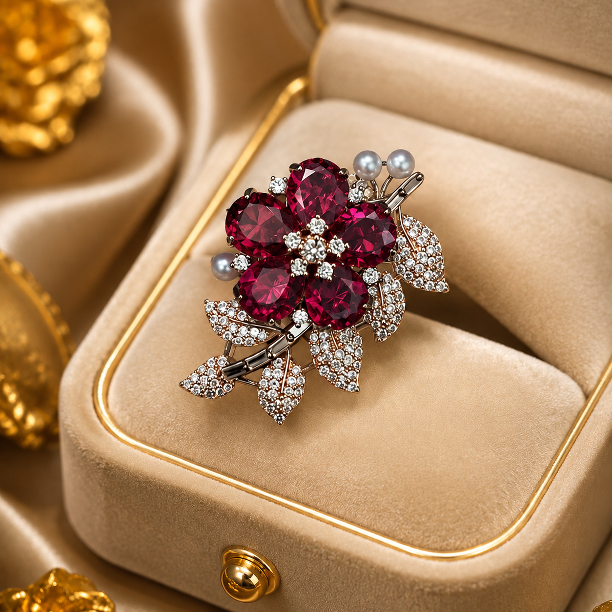Red Floral Ring