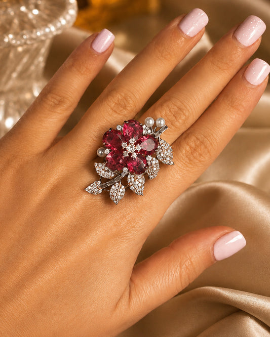 Red Floral Ring