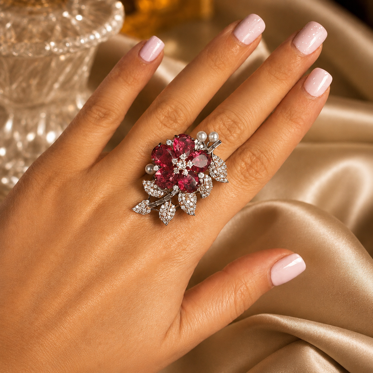 Red Floral Ring