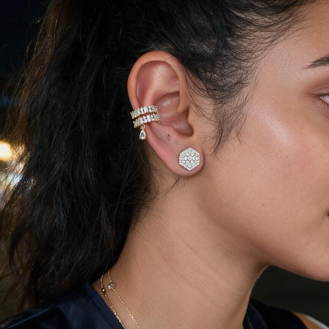 Double Diamond Ear Cuff