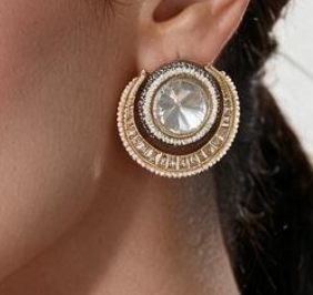 Funky Round Polki Stud